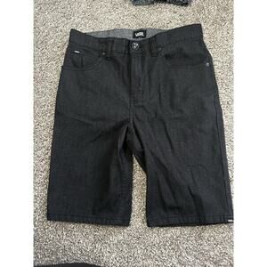 VANS Boys Dark Gray Solid Canvas Shorts Size 10 with 9.5-inch Inseam